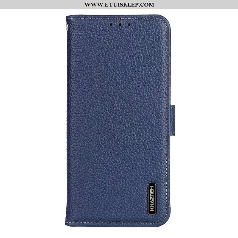 Etui Folio do Samsung Galaxy S22 Plus 5G Oryginalna Skóra Khazneh Litchi